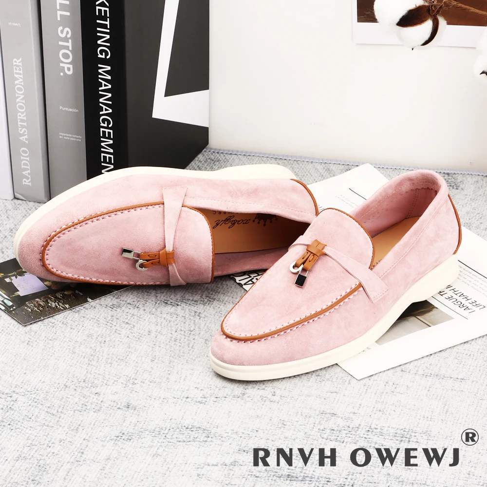 Suede Leather Women Loafers Shoes Spring Autumn Luxury Casual Women Shoes Rubber Sole Flat Loafers Comfortable
