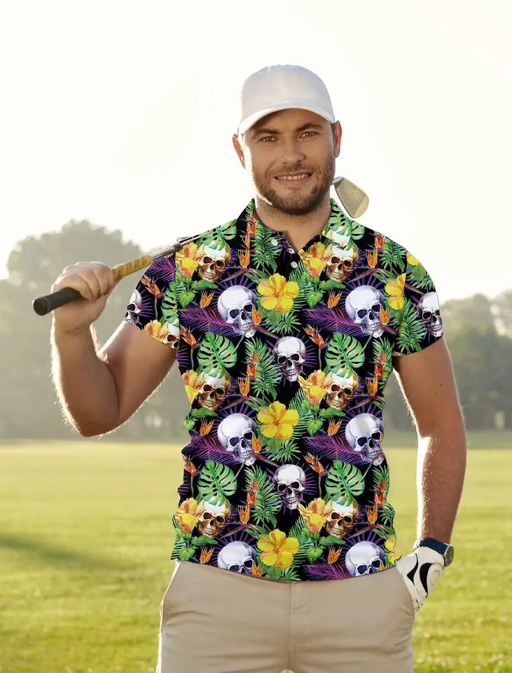Men's Breathable Golf Polo Shirt For Sports