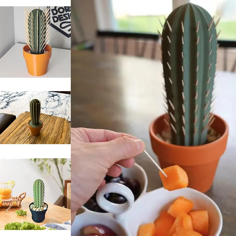 Palillero decorativo con forma de cactus