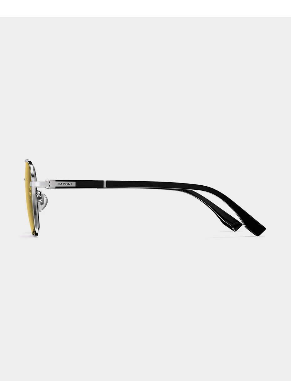 CAPONI Pilot Stil Sonnenbrille Männer Fahren Nachtsicht Acetat Gelb Sonnenbrille Mode Photochrome Braun Brillen BSYS24703 – Detail 19