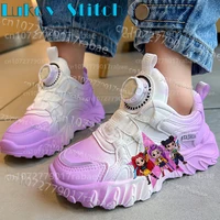 KPop Demon Hunters series White Youth student children shoes Lovely thick sole Sports basketball shoes kids birthday gift