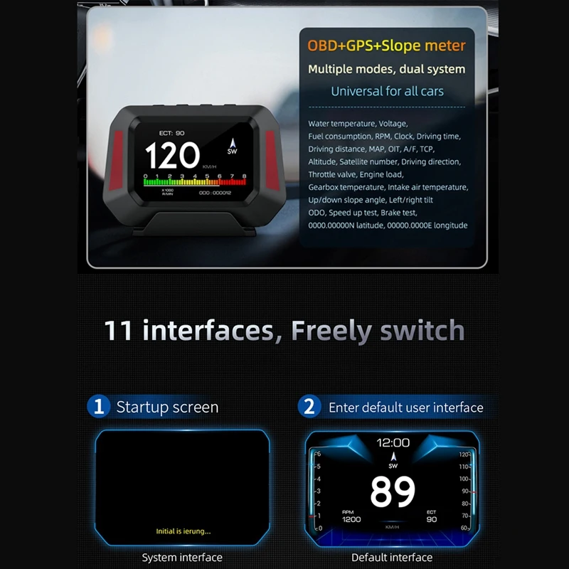 P21 HUD ڵ ׽ GPS  ,   ڵ OBD , ڵ LCD 