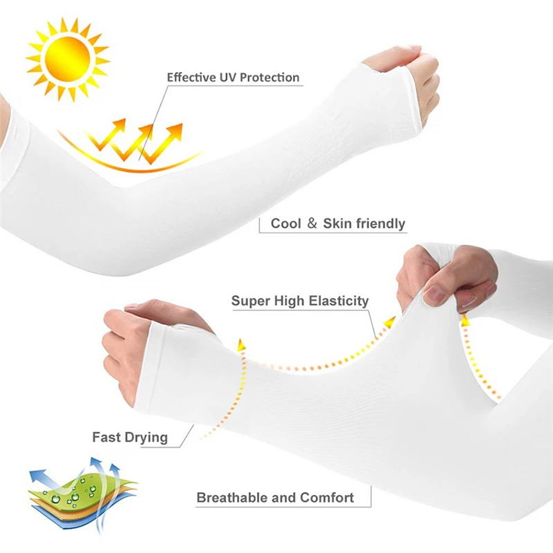 Sun Protection Sleeves Summer Ice Silk Long Sleeves Anti-Sunburn Anti-UV For Men Women