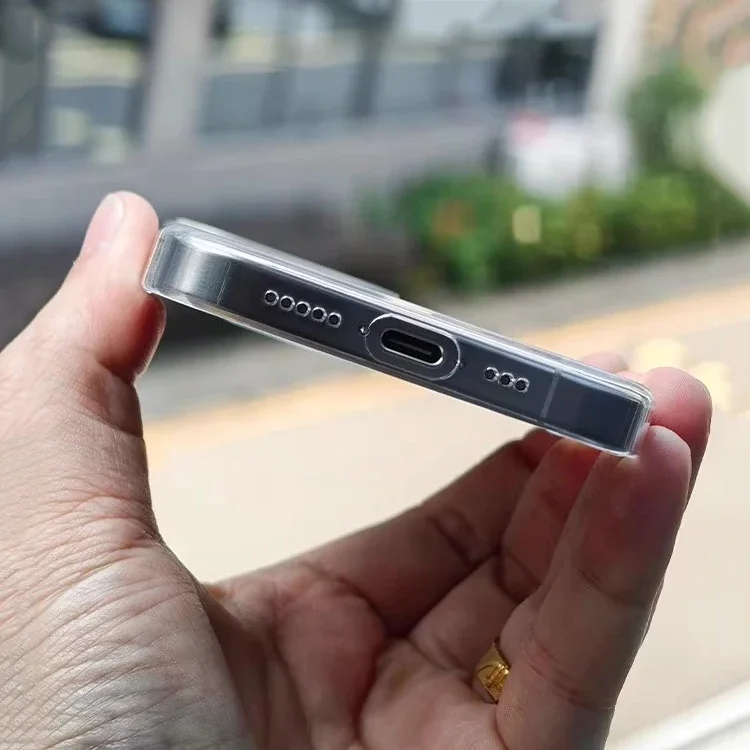 Titanium Gray Metal Button MagSafe Magnetic Shockproof Phone Case