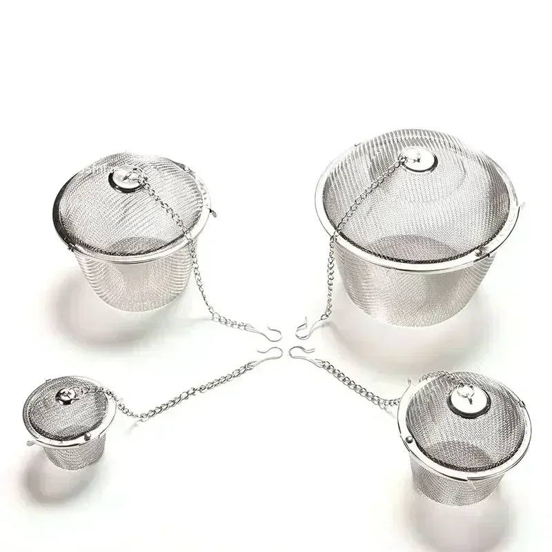 Stainless Steel Mesh Herbal Ball Reusable Tea Spice Strainer Teakettle Locking Tea Filter Seasoning Ball tea infuser tea strainer tea filter