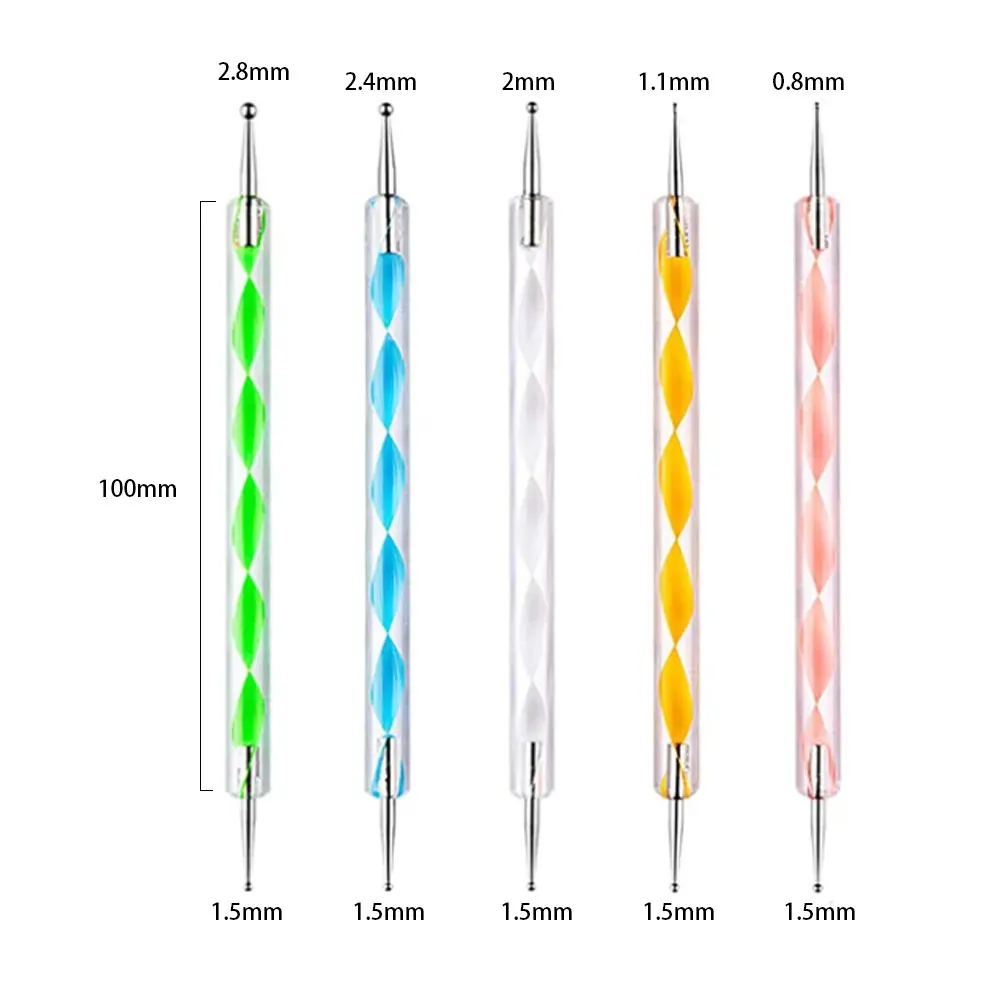 5pcs Nail Art Brushes Dotting Pen Acrylic Flower Dot Drawing Painting Manicure Tools Dual-ended Nail Decoration Accessories 2