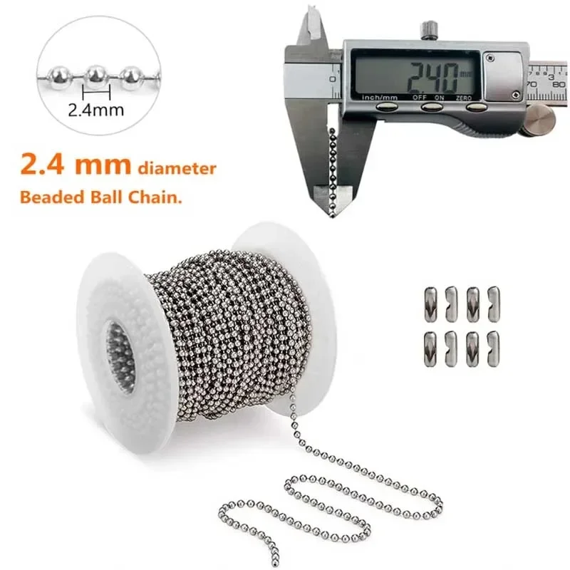 5m Gold, Black, Bronze, and Silvery Metal Ball Bead Chains for Jewelry Crafting and Design