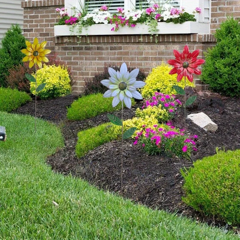 Garden Decor for Outside, Metal Flowers Decorative Garden Stakes for Decor, Yard Garden Decorations for Outdoor Lawn Porch Patio