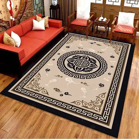 Large Oriental Floor Carpets under Dining Room Table, Luxury Thick and