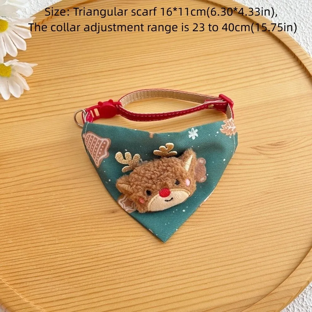 Polyester Christmas Dog Collar Adjustable Dirt Resistant Pet Scarf