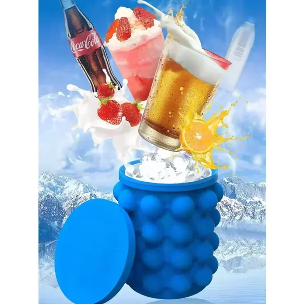 Silicone Ice Cube Maker Portable Bucket