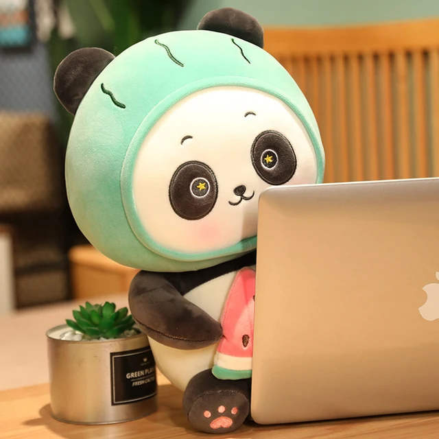 2022 Plush Doll Toy Children Baby Cute Cartoon Holding Strawberry/Watermelon Panda Shape PP Cotton Filling Plush Toy Gift 23CM 3