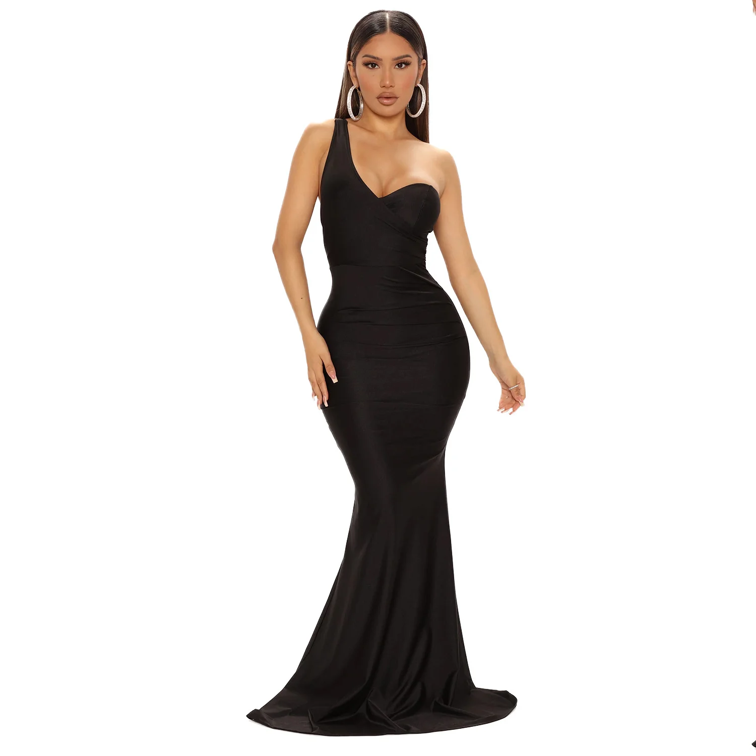 

Zoctuo Women Gown Dress Outfits New Women's Dresses Fashion Sexy Celebrities Banquet Party Off Shoulder Long Robe Vestido Summer