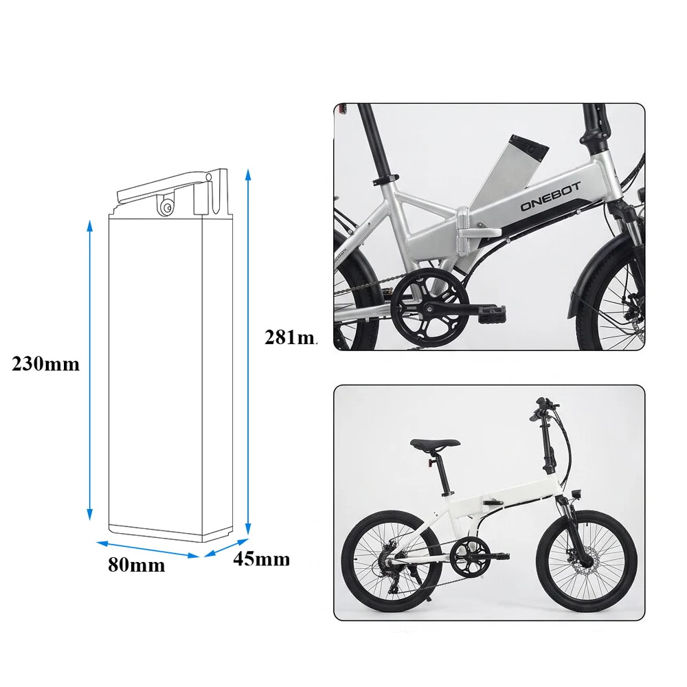 Batteria per Bici Elettrica Pieghevole iRider 36V 5.2Ah 6.4Ah 6.8Ah 7Ah, Batteria per E-bike Pieghevole iRider 250W 350W - immagine 6