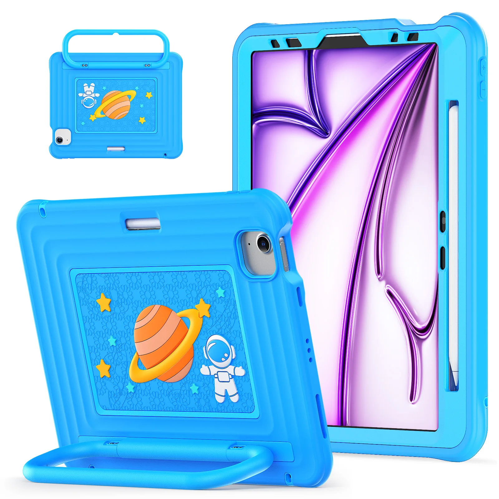 Children's Shockproof Tablet Case - Multi-Purpose Design with Handle Stand and Pencil Holder