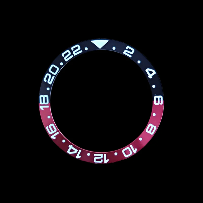 Modified New Watch Accessories Outer Diameter 38MM Blue Green Luminous GMT Oblique Black Red Aluminum Bezel Insert