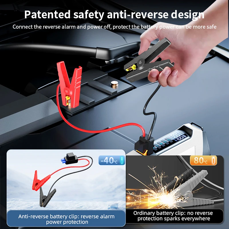 6000A 180psi 5 In1 Car Emergency Battery Pack Light 12v car jump starter jump starter Booster Starting Device Capacitor Compressor Jump Starter With Air Pump
