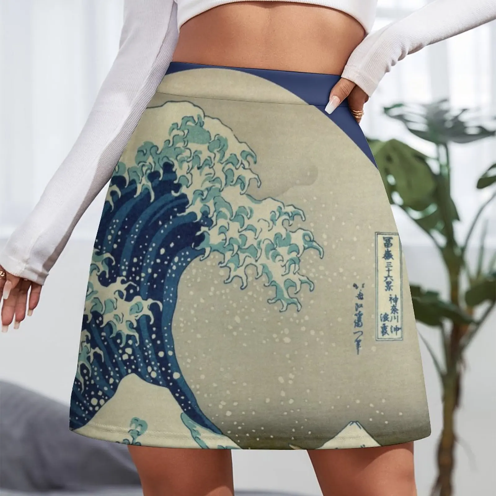 Great Wave off Kanagawa circle Mini Skirt korean style clothing skirts for womens Womens dresses