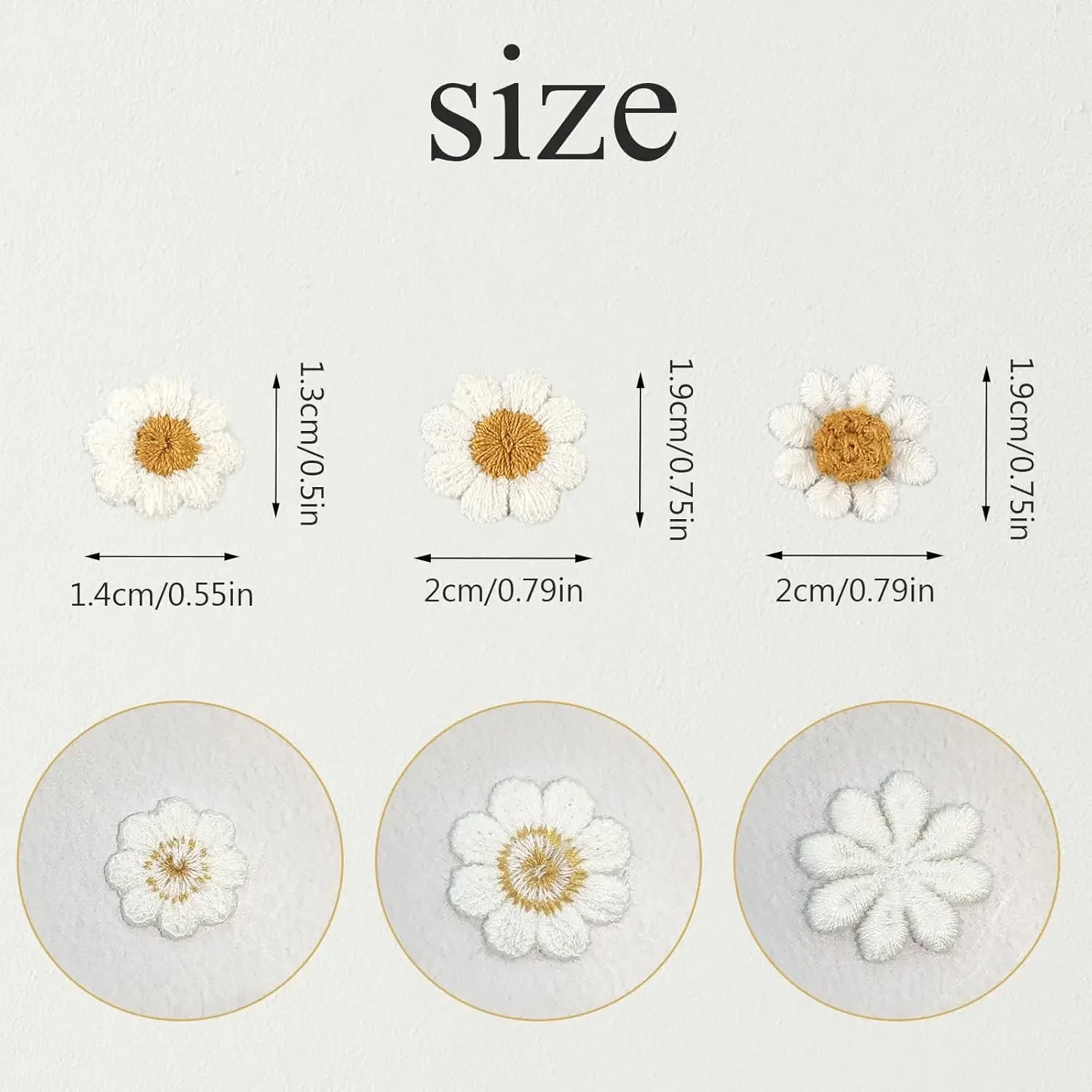 Daisy Flower Patches 10pcs Sew Embroidery Patches Flowers Applique Repair Patch for DIY Clothing Bag Hat Jeans