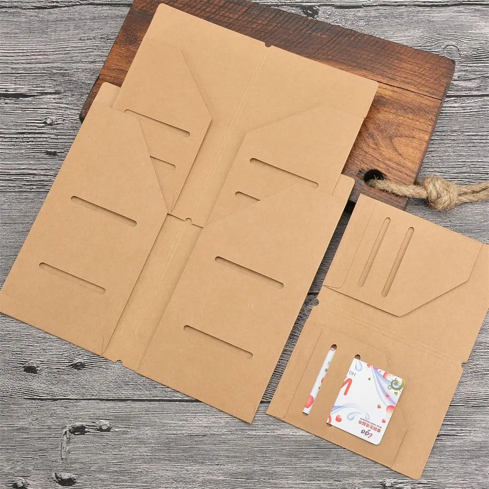 

1Pc Vintage Kraft Paper File Holder Tickets Cards Holder Cards Storage Bag Traveler Diary Refills Planner Accessories