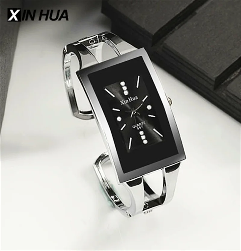Women Bracelet Watch Exquisite Quartz Wristwatch Crystal Fashion Silver Elegant Clock Stainless Steel Mujer Bangle Relojes - 2