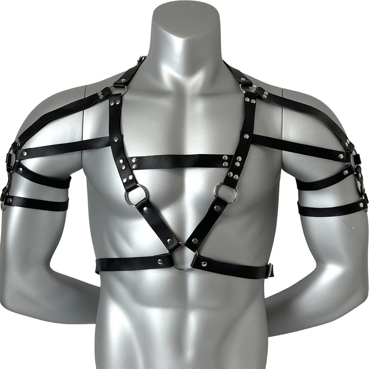 Men's Harness PU Leather Chest Harness Body Bondage Shoulder Belt Men Erotic Gay Fetish Punk Club Costume Clothing Accessories