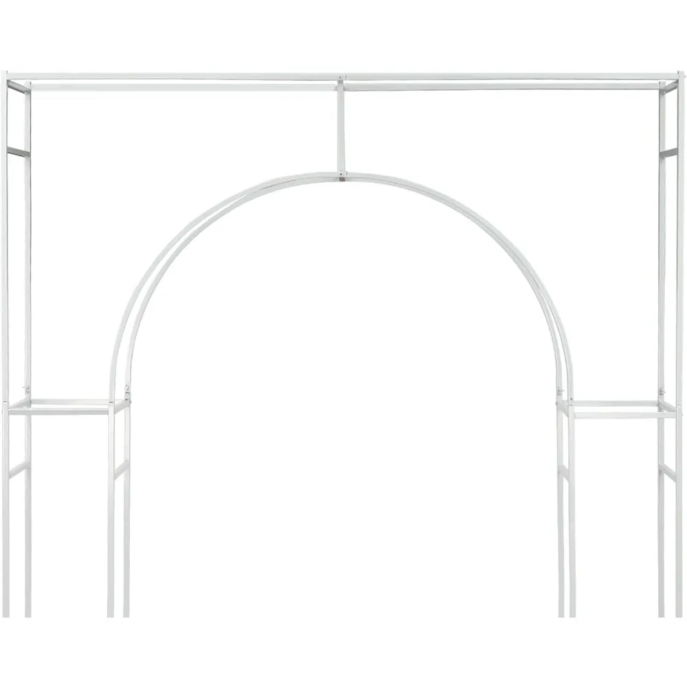 Wedding Arch Backdrop Stand White Square & Arch Wedding Arches for Ceremony Square Metal Balloon Stand Garden Arbor
