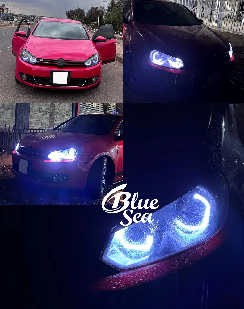Car Headlight shrouds 2.5 Inch 3 Inch integrated Shroud Cover LED Angel Eyes for Projector Lens Headlight Decoration Accessories