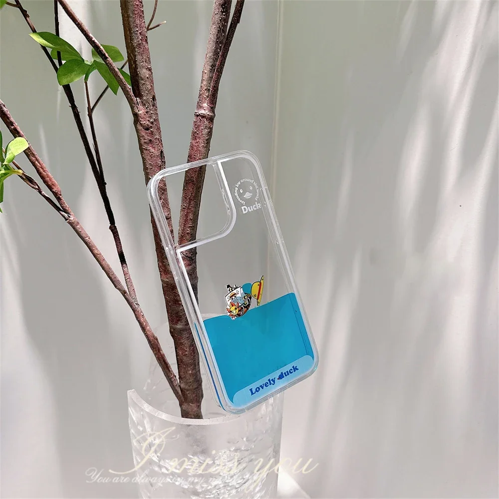 Floating Liquid Quicksand Transparent Soft Case Cover For iPhone 15 Plus 14 12 11 13 Pro MAX Cartoon Pirate Ship Icon Capa Coque