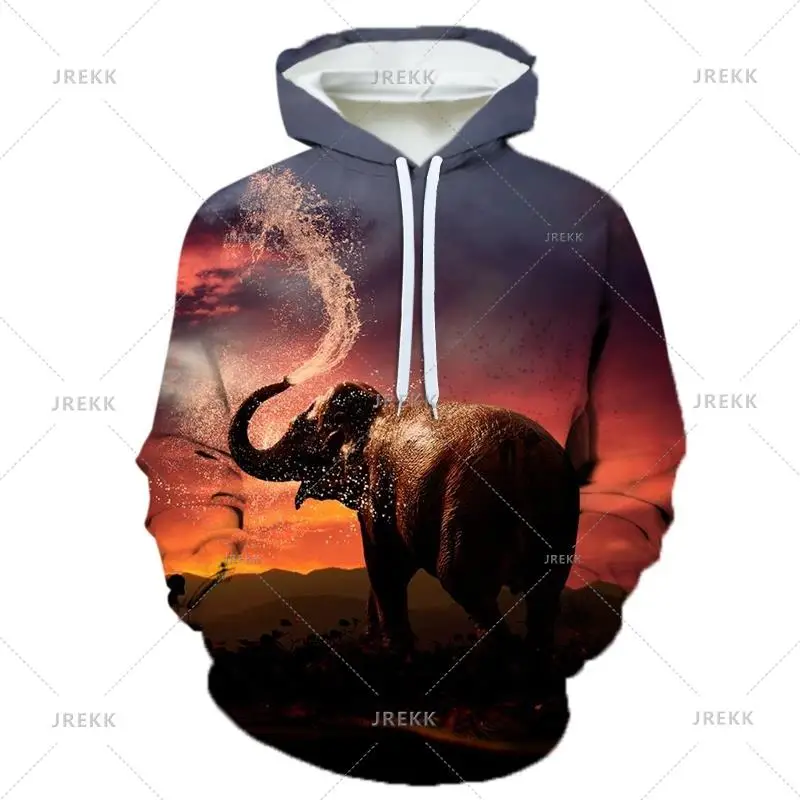 thumbnail image 1 of Venta caliente Sudadera con capucha con estampado 3D de elefante para hombres Sudadera con capucha con gráficos de animales Sudaderas de manga larga de moda Ropa de otoño para niños, 1 of 5