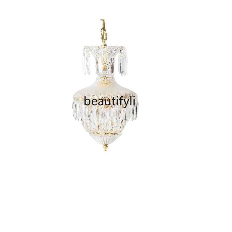 

American Retro Glass Crystal Chandelier Light Luxury Dining-Room Lamp