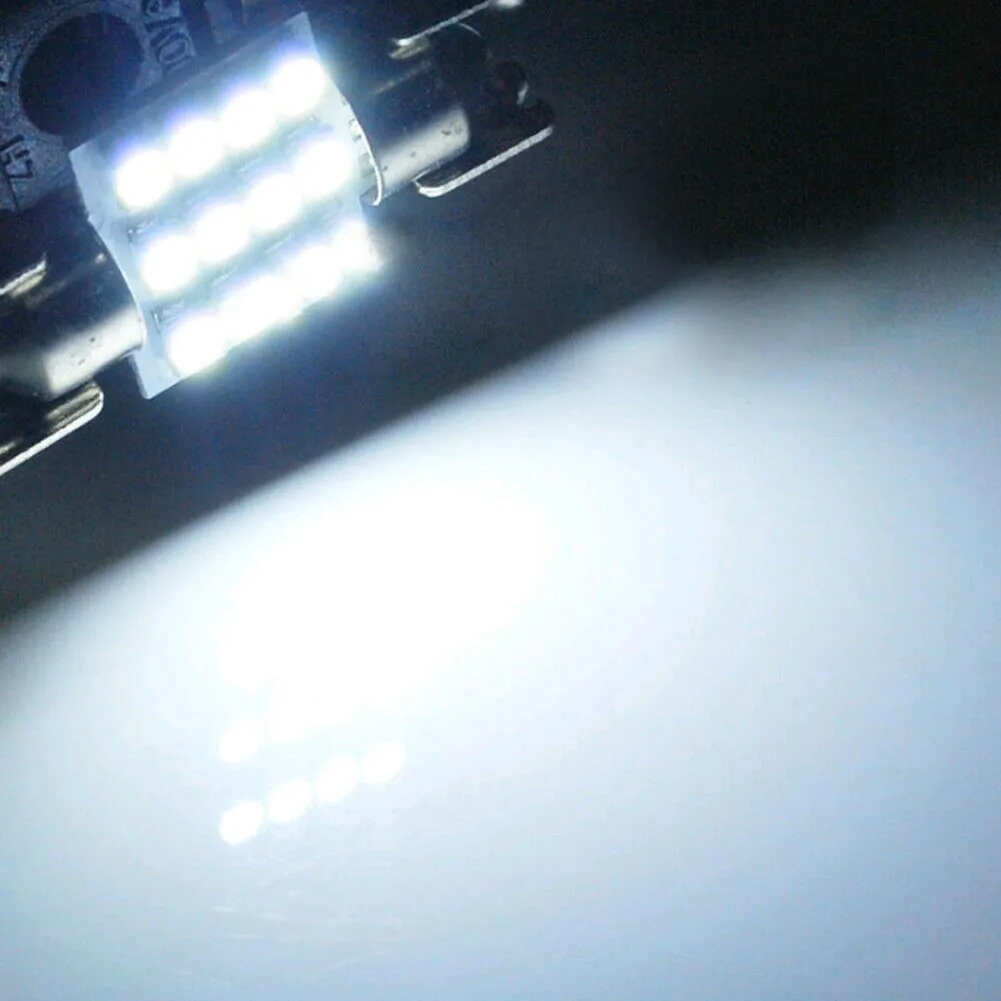 

2pcs Xenon White LED Bulbs 31mm 6565555512-SMD Dome Super Bright Interior Light For Cargo Trunk License Plate Lamps Fog Lights