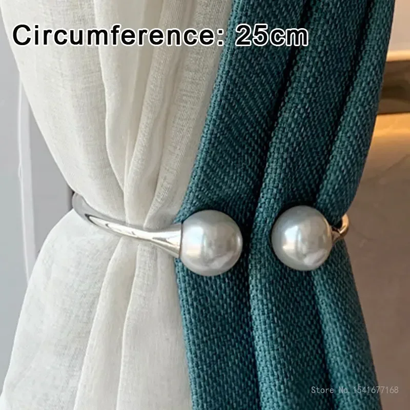 Modern Minimalist Pearl Alloy Metal Curtain Straps Bedroom Home Living Room Soft Decoration Storage Clip Curtain Buckle, 1Pc