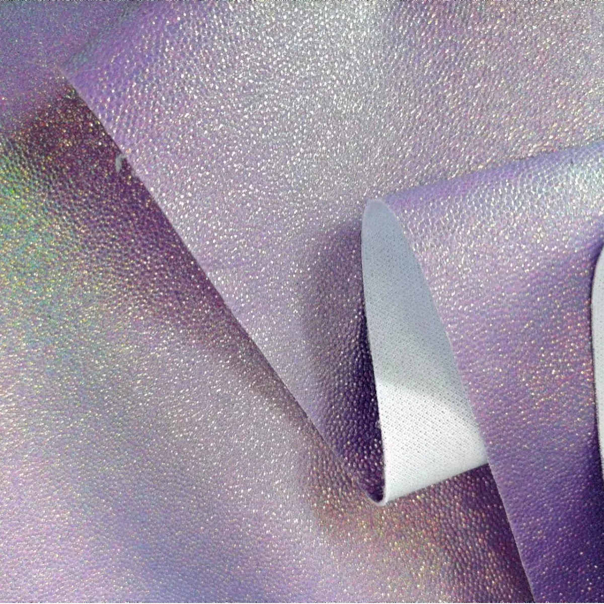Eco-Friendly Fine Powder Leather Glitter Fabric for Bags T-Stage Accessories Metal Color Leather Particle Flash Powder