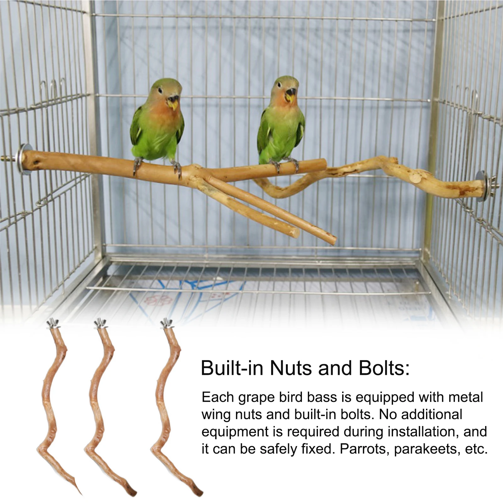 Bird Toy Parrot Perch Stand Tree Stick Paw Grinding Fork Parakeet Climbing Bird Standing Branches For Birdcage Accessories Natural parrot toy,bird perch stand,bird toy,bird cage accessories