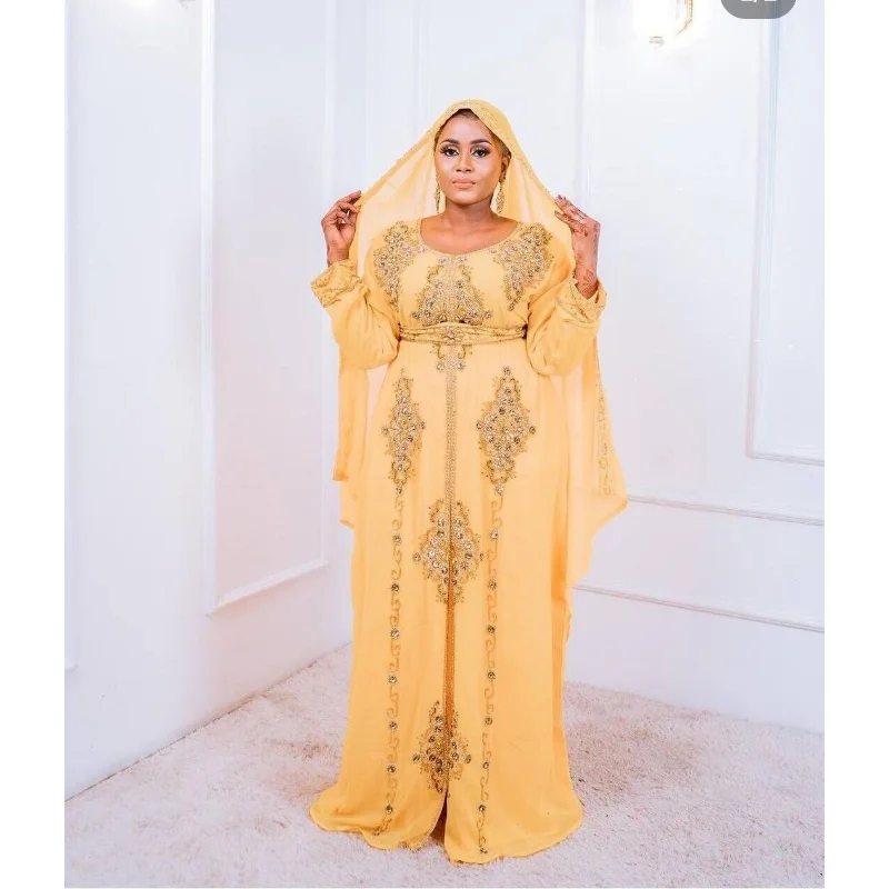 Gold Wedding Kaftans Farasha Abaya Dress In Dubai Morocco Very Fancy Wedding Dress Indian Dress Women