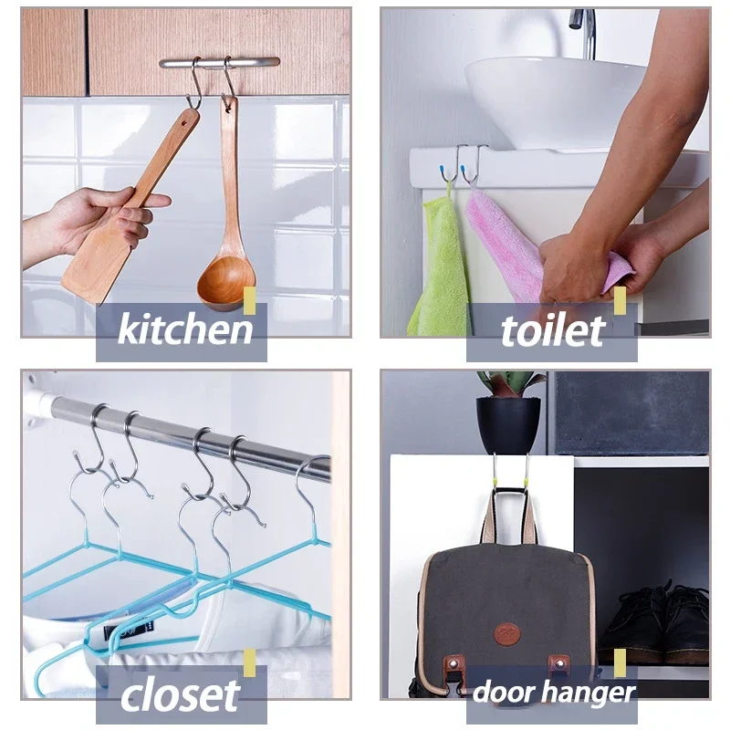 Cabinet Door Hook S-shaped Home Kitchen Bathroom Storage