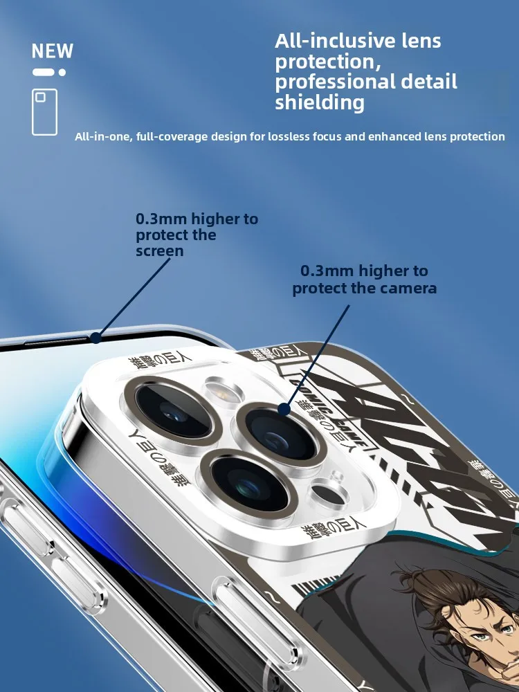Anime Attack on Titan Mikasa & Levi Ackerman Clear Phone Case Cover