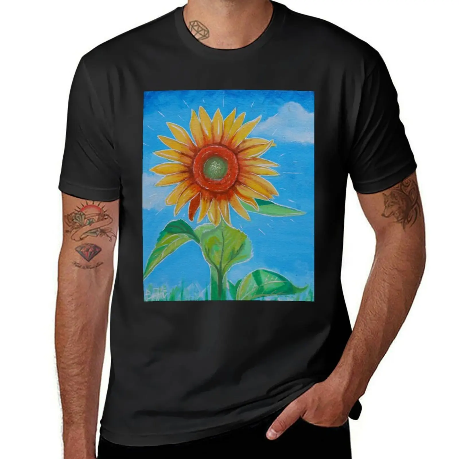 Sunflower T-Shirt quick-drying summer top funnys oversized t shirt men