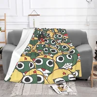 Anime Keroro Plaid Blankets Sofa Cover Fleece Printed Cartoon Collage Lightweight Thin Throw Blankets for Sofa Bedroom Rug Piece 2