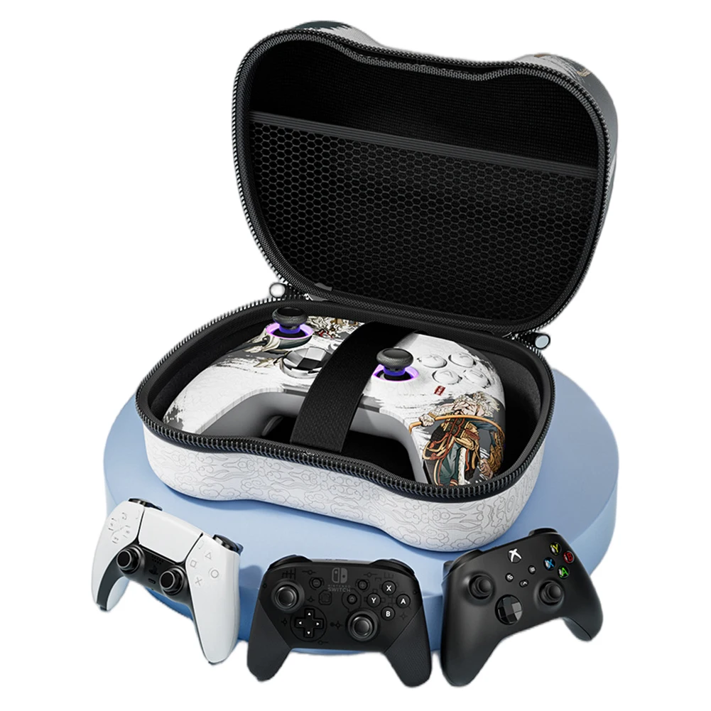 EVA Hard Travel Carrying Case Shockproof Handle Storage Box with Mesh Pocket Travel Case for Switch Pro/PS5/Xbox Game Controller