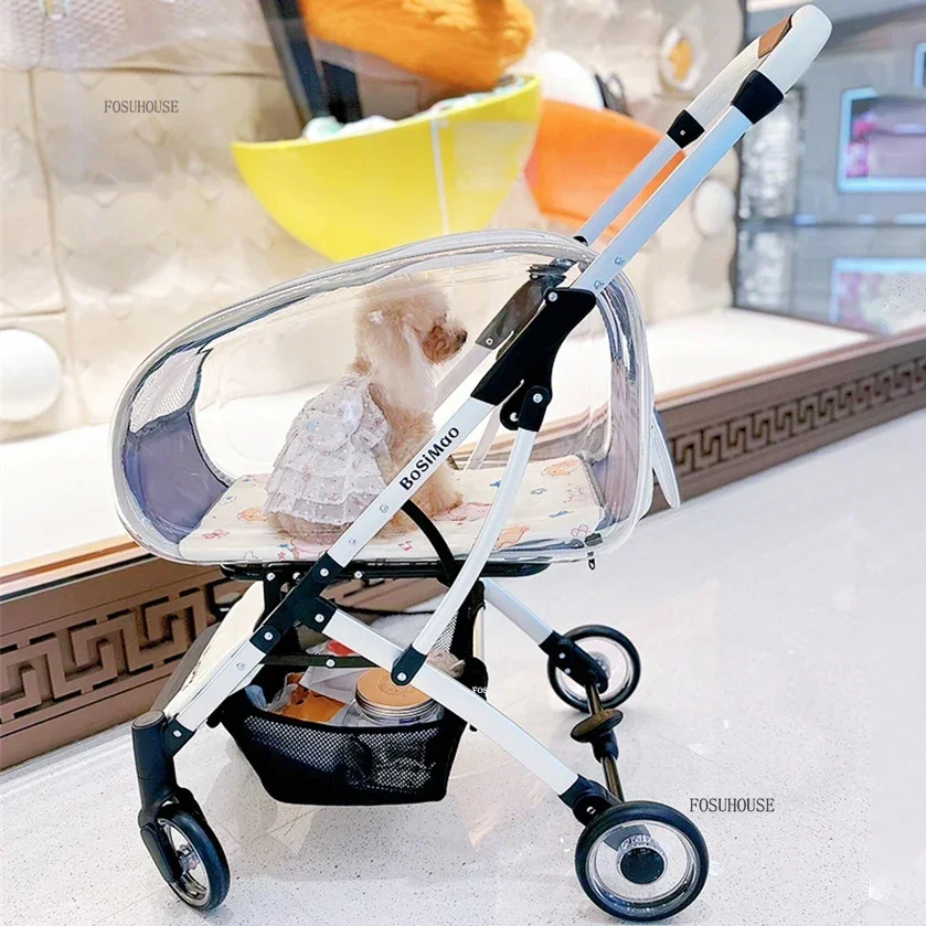 Cochecito multifuncional 2 en 1 para mascotas, ligero y plegable, para perros y gatos.