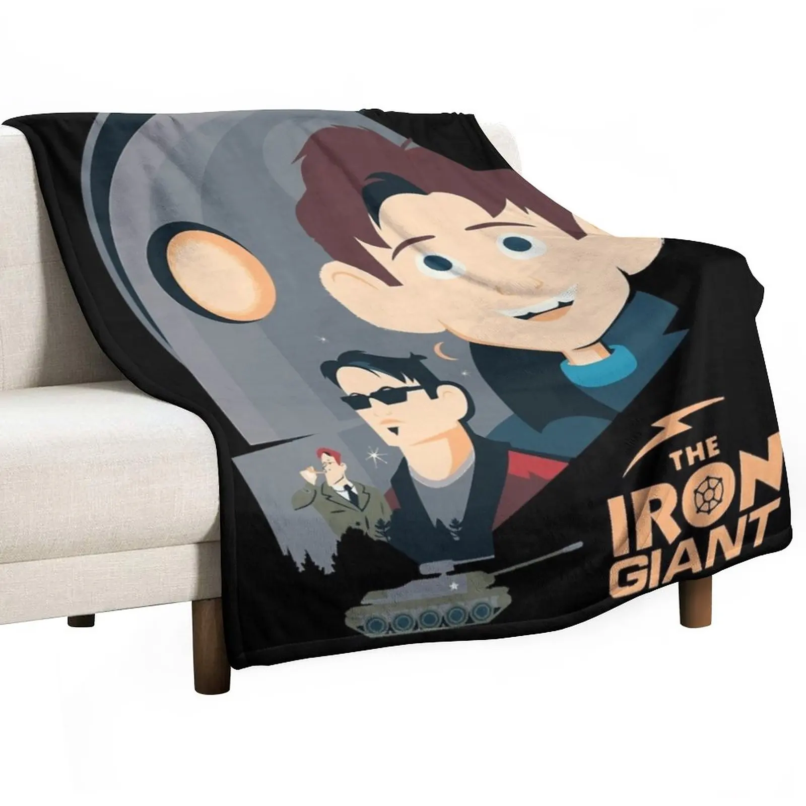 

The Iron Giant - Animated Movie Artwork Throw Blanket Designer Blankets Flannel Blanket bed plaid