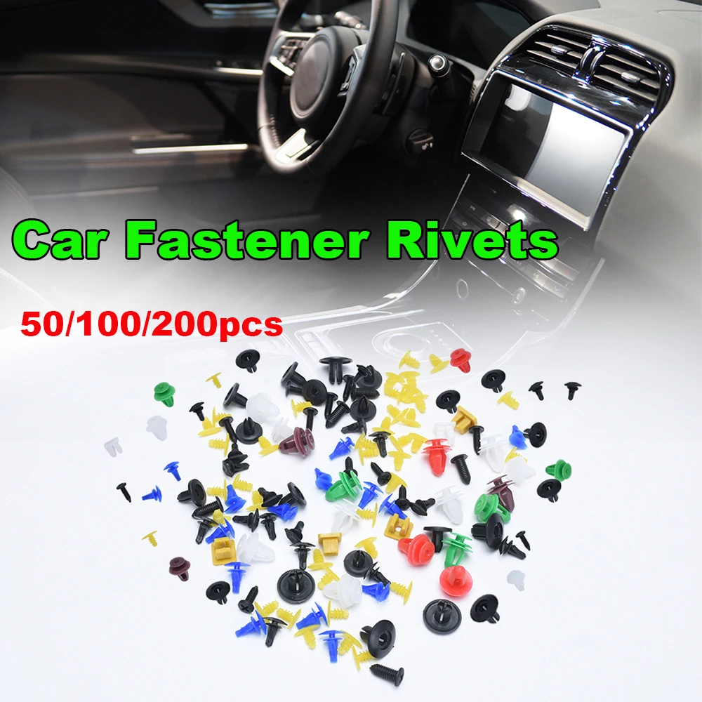 

50/100/200pcs Plastic Mixed Color Interior Accessories Retainer Clip Auto Fastener Car Bumper Clips Car Fastener Rivet