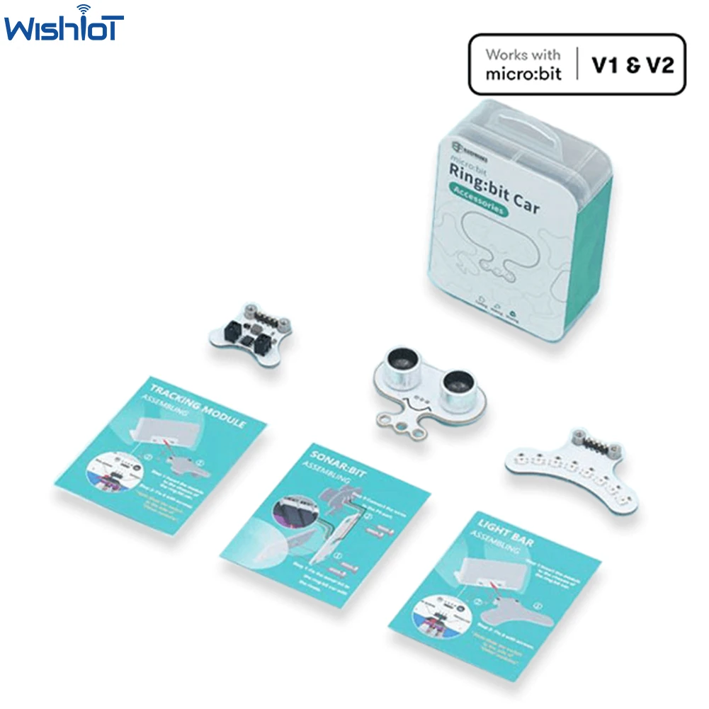소나 비트 추적 모듈 LED 라이트 바, 링: 비트 자동차 액세서리 키트, 어린이용 마이크로 비트 코딩 프로그래밍 수업 교육 