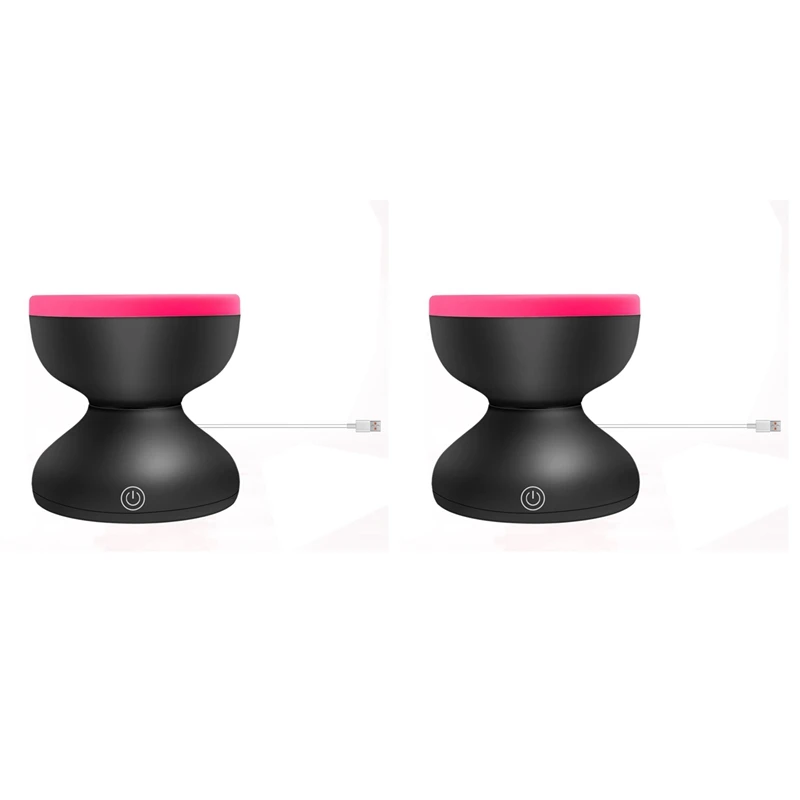 

2X Electric Makeup Brush Cleaner Machine Portable Auto Spinner Brush Cleaner Tools For All Size Make Up Brush Cleaner, A