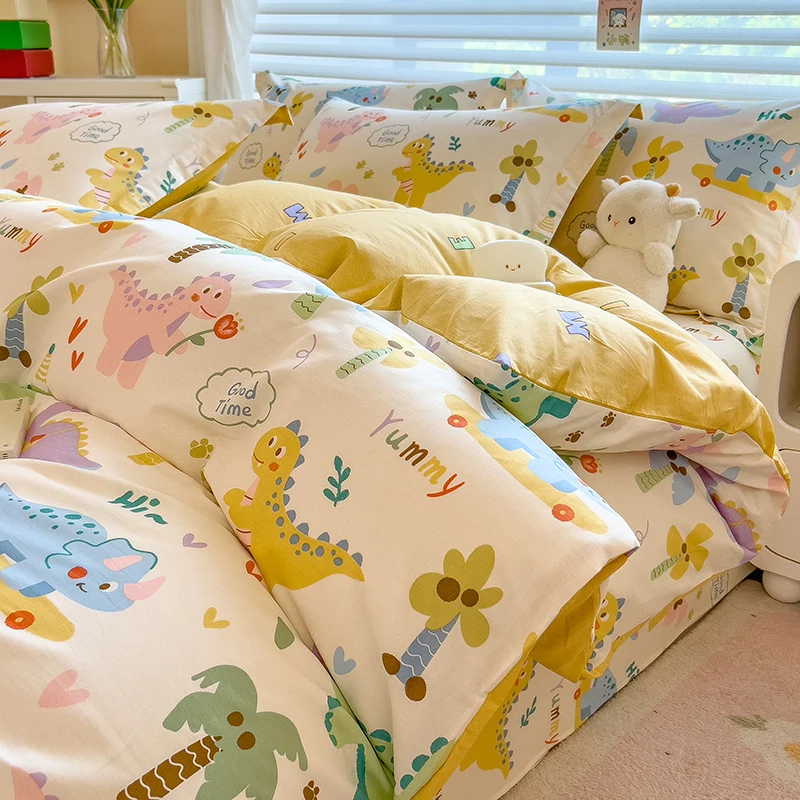 Set copripiumino astronauta Cartoon 3 pezzi copripiumino in puro cotone Queen Size Space Planet stampato con fodere per cuscini  15