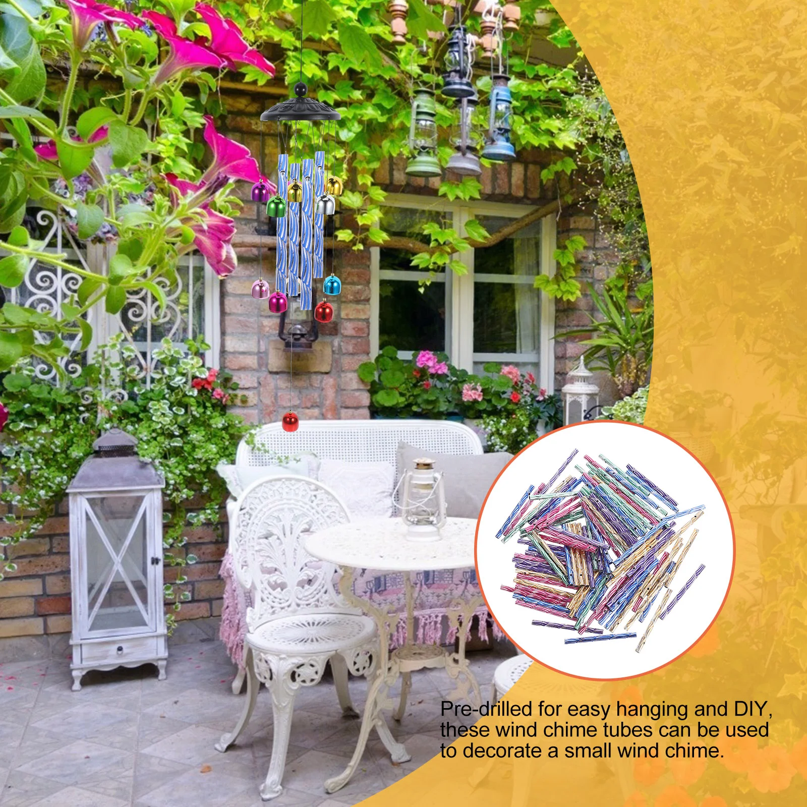100 Pcs Wind Chime Making Accessories Metal Tube Parts Aluminum Oxide Decorative Tubes 2