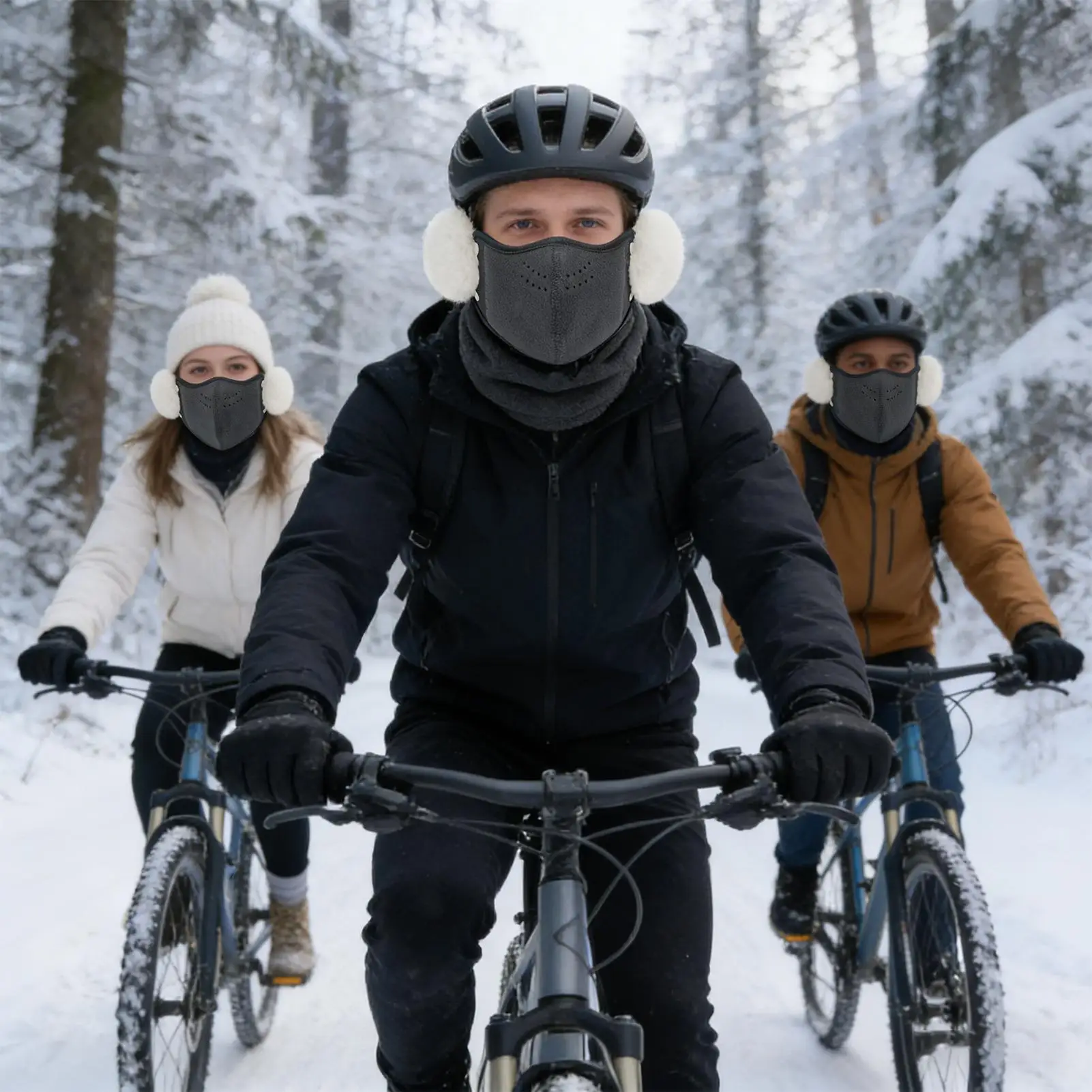 먼지 방지용 얼굴 가리개 귀 플랩이 있는 열 두꺼운 방패 스포츠 하이킹 통근 사이클링을 위한 얼굴 가리개 여성 겨울 야외