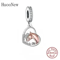Fit Original Pan Charm Bracelet 925 Silver Horse With Girl Are Best Friends Bead For Making Women Pets Lover Berloque 2024 2
